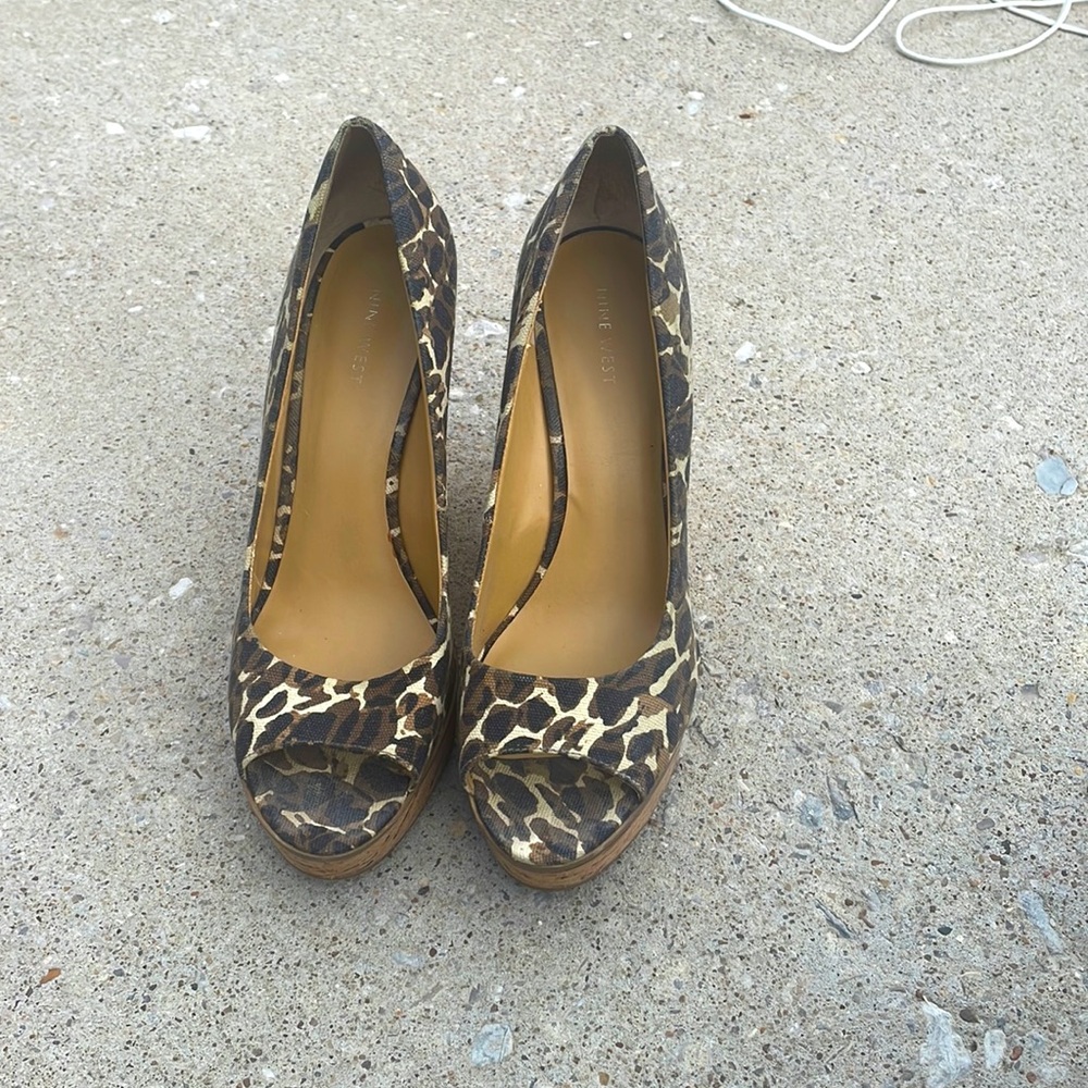 These brown cheetah heels are for sale